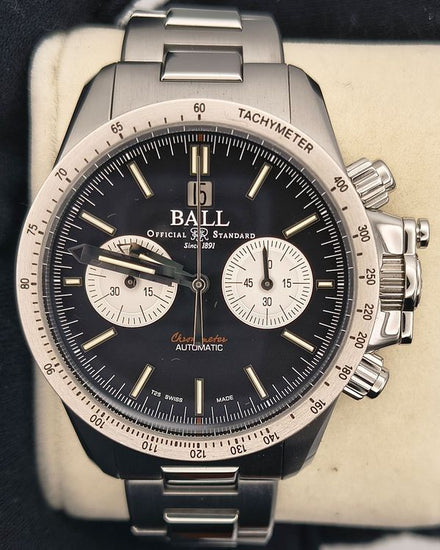 Ball Engineer Hydrocarbon Racer Chronograph 43MM Black Dial Steel Bracelet (CM2198C-S2CJ-BK)