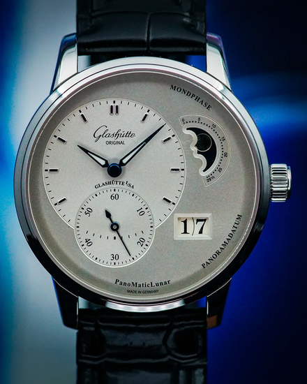 2020 Glashütte Original PanoMaticLunar 40MM Silver Dial Leather Strap (1-90-02-42-32-05)