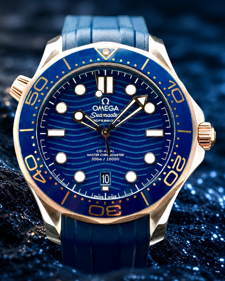 No Reserve - 2024 Omega Seamaster Diver 300M 42MM Blue Dial Rubber Strap (210.22.42.20.03.002)