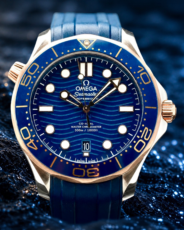 No Reserve - 2024 Omega Seamaster Diver 300M 42MM Blue Dial Rubber Strap (210.22.42.20.03.002)