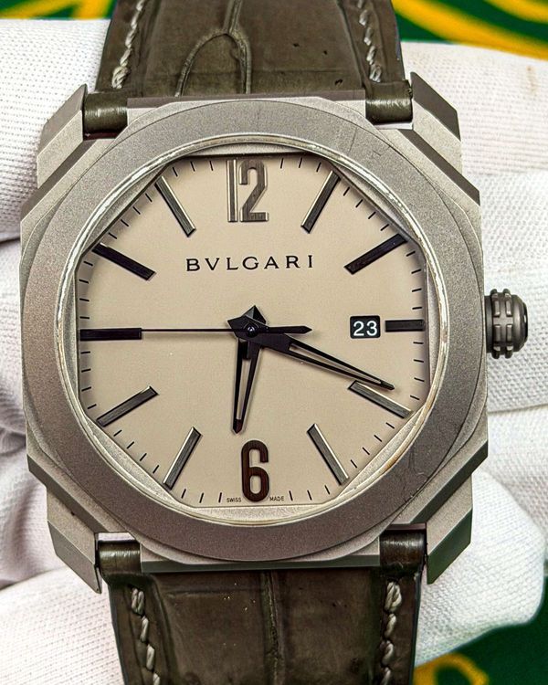 (WORKING) 2018 Bvlgari Octo 41MM Grey Dial Leather Strap (BGO41T)
