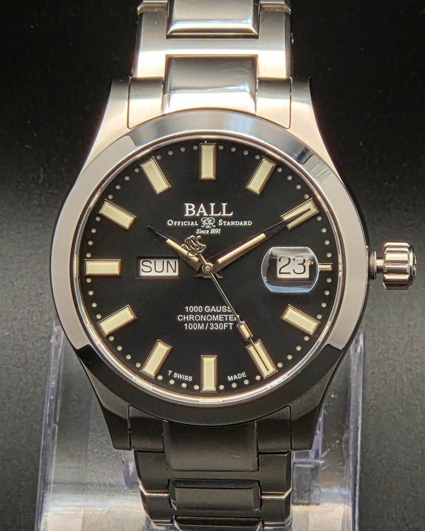 2026 Ball Engineer III Marvelight Chronometer Day-Date 40MM Black Dial Steel Bracelet (NM9036C-S1C-BKR)