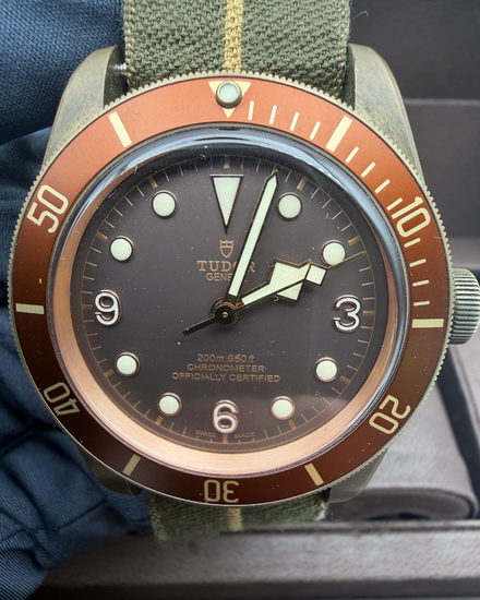 2017 Tudor Black Bay Bronze 43MM Brown Dial Textile Strap (79250BM)