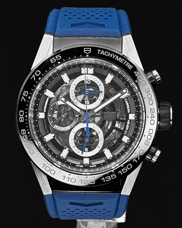 2017 TAG Heuer Carrera 43MM Skeleton Dial Rubber Strap (CAR2A1T.FT6052)