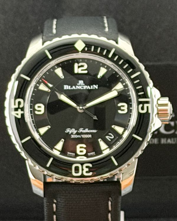 2020 Blancpain Fifty Fathoms 45MM Black Dial Textile Strap (5015-1130-52B)
