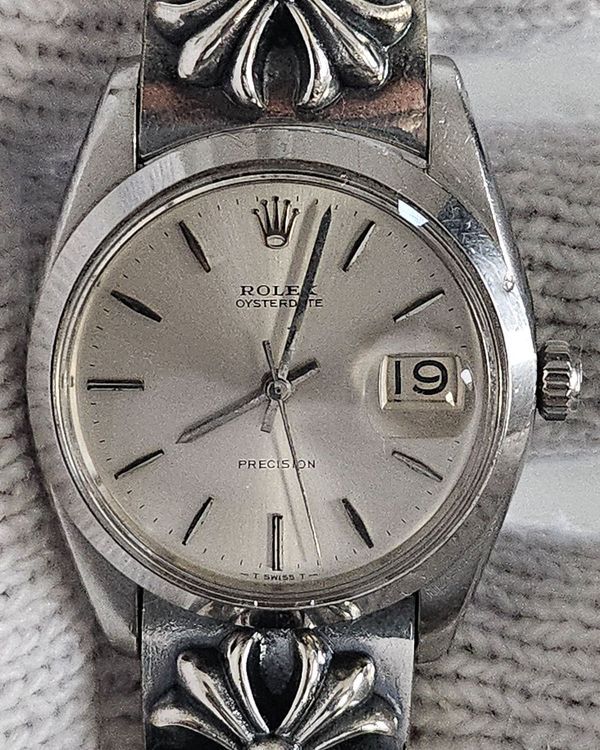 Rolex Oyster Precision Date 34MM Silver Dial Aftermarket Steel Bracelet (6694)