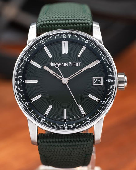 2024 Audemars Piguet Code 11.59 41MM Green Dial Textile Strap (15210ST.OO.A056KB.01)