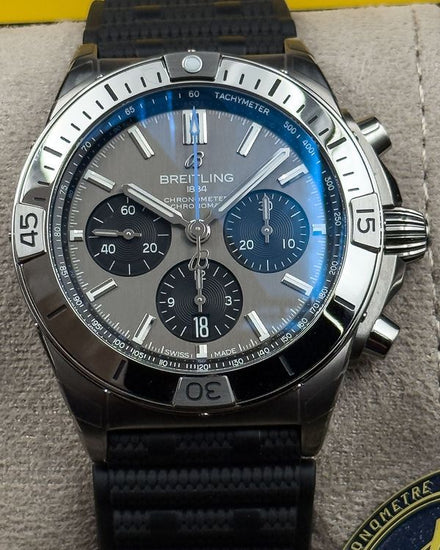 2026 Breitling Chronomat B01 42MM Grey Dial Rubber Strap (EB0134)