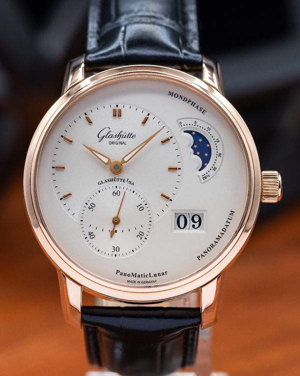 2023 Glashütte Original PanoMaticLunar 40MM Silver Dial Leather Strap (1-90-02-45-35-04)