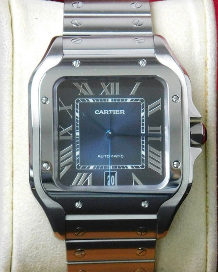 2020 Cartier Santos de Cartier 39.8MM Blue Dial Steel Bracelet (WSSA0030)