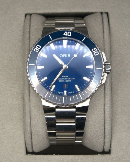 No Reserve - 2024 Oris Aquis Date 43.5MM Blue Dial Steel Bracelet (01 733 7789 4135-07 8 23 04PEB)