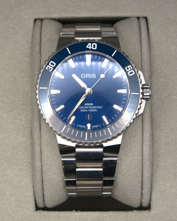 No Reserve - 2024 Oris Aquis Date 43.5MM Blue Dial Steel Bracelet (01 733 7789 4135-07 8 23 04PEB)