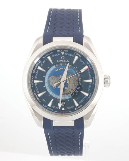 2025 Omega Seamaster Aqua Terra 150M Worldtimer 43MM Blue Dial Rubber Strap (220.12.43.22.03.001)