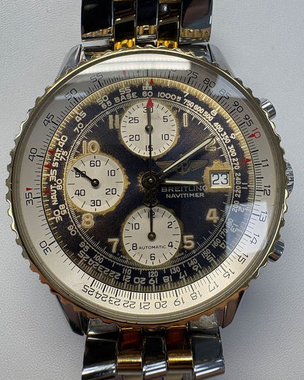 Breitling Navitimer Old 41MM Black Dial Two-Tone Bracelet (D13022)