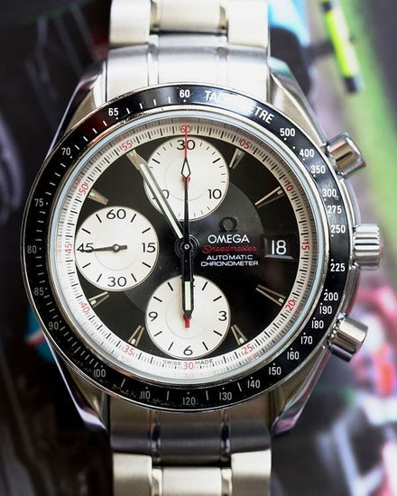 No Reserve - 2008 Omega Speedmaster Date 40MM Black Dial Steel Bracelet (3210.50.00 )