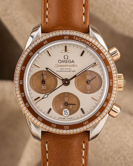 No Reserve - 2025 Omega Speedmaster 38MM Brown Dial Leather Strap (324.28.38.50.02.002)