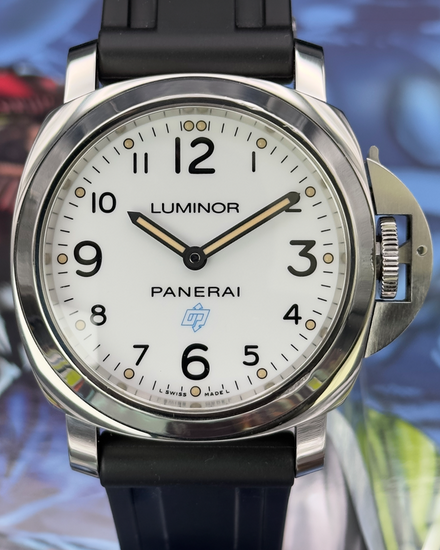 No Reserve - 2019 Panerai Luminor Base Logo 44MM White Dial Rubber Strap (PAM00775)