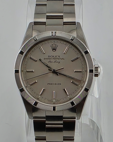 No Reserve - 2000 Rolex Air-King 34MM Silver Dial Oyster Bracelet (14010)
