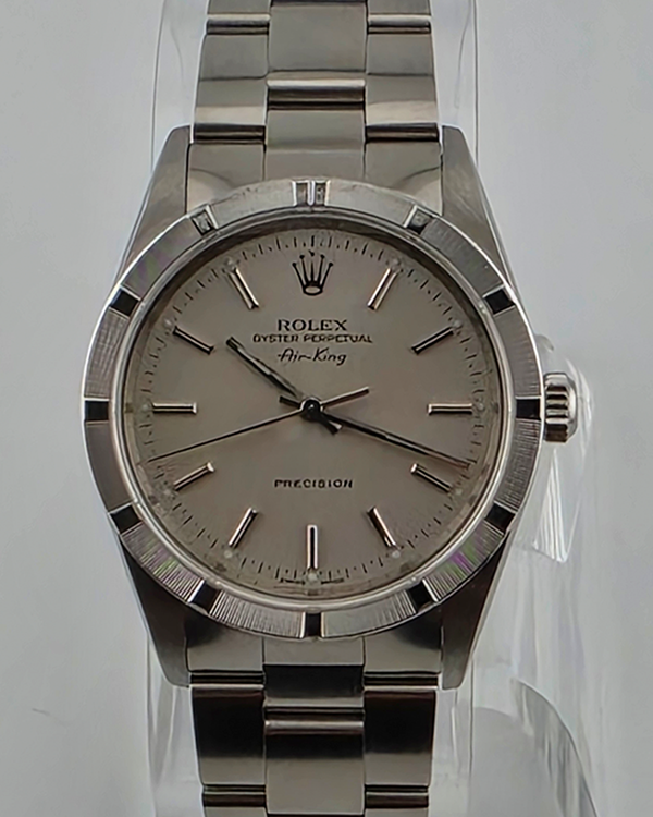 No Reserve - 2000 Rolex Air-King 34MM Silver Dial Oyster Bracelet (14010)
