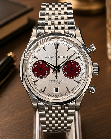 No Reserve - Carl F. Bucherer Manero Flyback 40MM Silver Dial Steel Bracelet (00.10927.08.13.24)