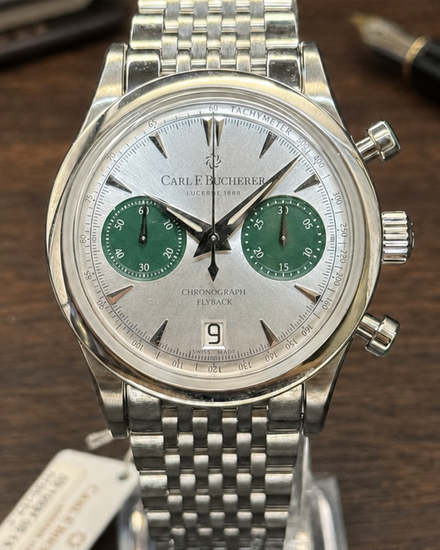 No Reserve - Carl F. Bucherer Manero Flyback 40MM Silver Dial Steel Bracelet (00.10927.08.13.22)