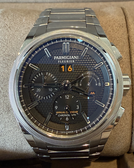 2022 Parmigiani Fleurier Tonda Chronograph GT Acier L.E. 42MM Black Dial Steel Bracelet (PFC906-0000210-B00182)