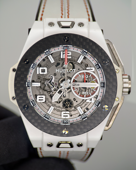 Hublot Big Bang Ferrari L.E. 45MM Skeleton Dial Leather Strap (401.HQ.0121.VR)