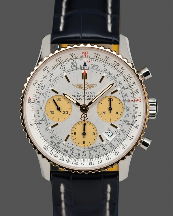 Breitling Navitimer 42MM Silver Dial Leather Strap (D2332212/G534)