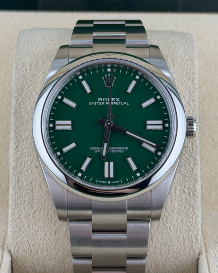 2023 Rolex Oyster Perpetual 41MM Green Dial Oyster Bracelet (124300)