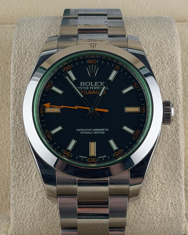 2016 Rolex Milgauss 40MM Black Dial Oyster Bracelet (116400GV)