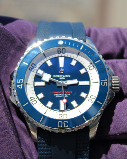 2023 Breitling Superocean 46MM Blue Dial Rubber Strap (A17378E71C1S1)