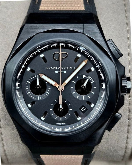 2025 Girard Perregaux Laureato Absolute "Gold Fever" L.E. 44MM Black Dial Rubber Strap (81060-21-492-FH3A)