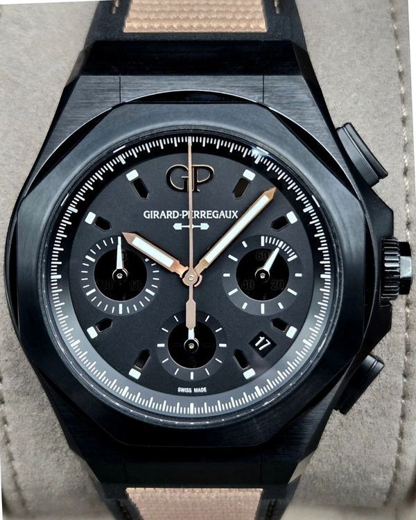 2025 Girard Perregaux Laureato Absolute "Gold Fever" L.E. 44MM Black Dial Rubber Strap (81060-21-492-FH3A)