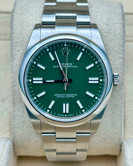 2024 Rolex Oyster Perpetual 41MM Green Dial Oyster Bracelet (124300)