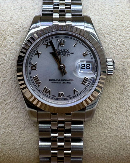 No Reserve - Rolex Lady-Datejust 26MM Silver Dial Super Jubilee Bracelet (179174)