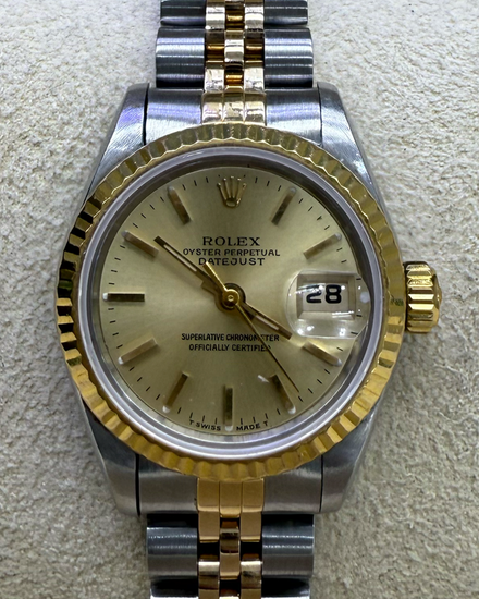 Rolex Lady-Datejust 26MM Champagne Dial Two-Tone Jubilee Bracelet (69713)