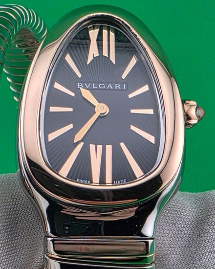 Bvlgari Serpenti Tubogas 35MM Quartz Black Dial Two-Tone Bracelet (SP 35 SPG)