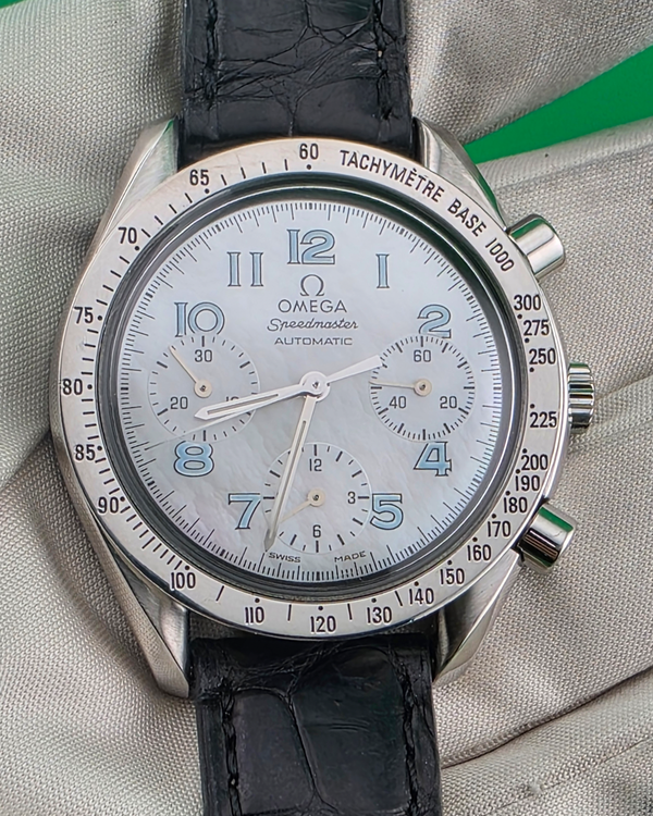 Omega Speedmaster Reduced 38MM Mother of Pearl Dial Leather Strap (3802.71.53)