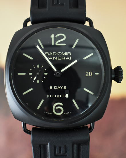 2016 Panerai Radiomir 8 Days 45MM Black Dial Rubber Strap (PAM00384)