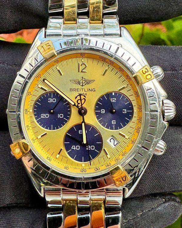 Breitling Chronomat Sextant 36MM Quartz Yellow Dial Two-Tone Bracelet (B55047)