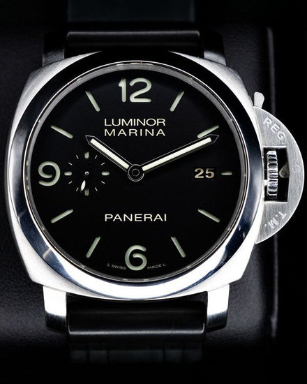 No Reserve - 2018 Panerai Luminor Marina 1950 3 Days 44MM Black Dial Rubber Strap (PAM00312)