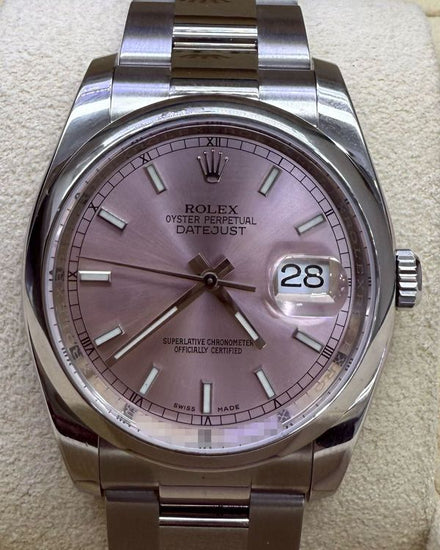 2015 Rolex Datejust 36MM Pink Dial Oyster Bracelet (116200)