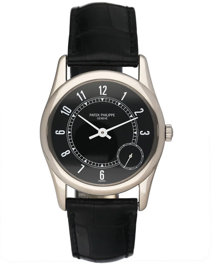 Patek Philippe Calatrava 33.5MM Black Dial Leather Strap (5000G)