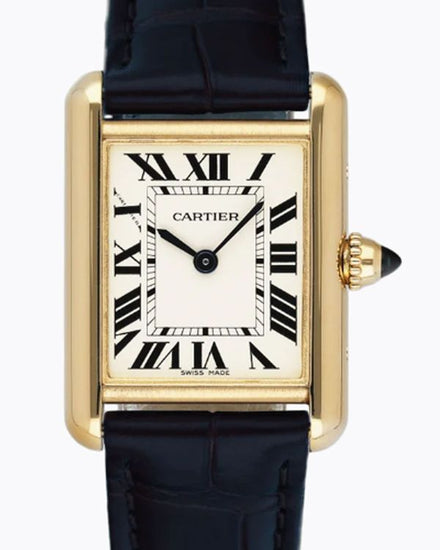 Cartier Tank Louis De Cartier 22MM Quartz White Dial Leather Strap (W1529856)
