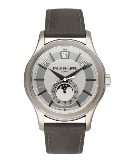 2012 Patek Philippe Annual Calendar 40MM Grey Dial Leather Strap (5205G-001)