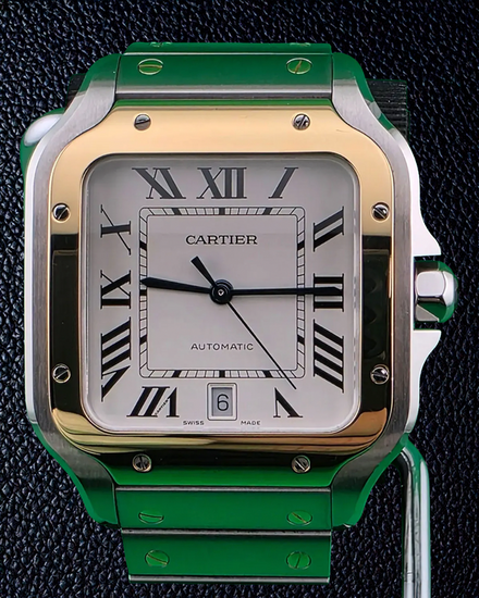 2024 Cartier Santos De Cartier 39.8MM Silver Dial Two-Tone Bracelet (W2SA0009)