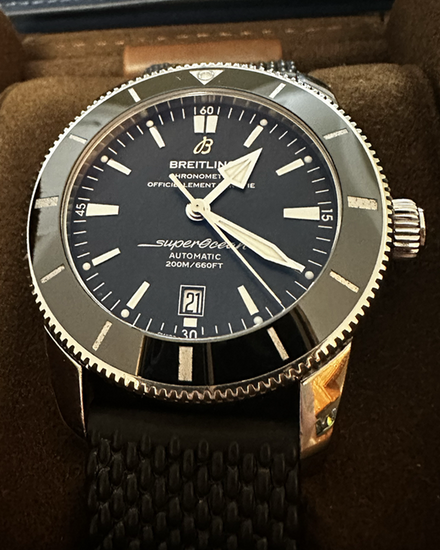 2018 Breitling Superocean Heritage II B20 46MM Black Dial Rubber Strap (AB2020)