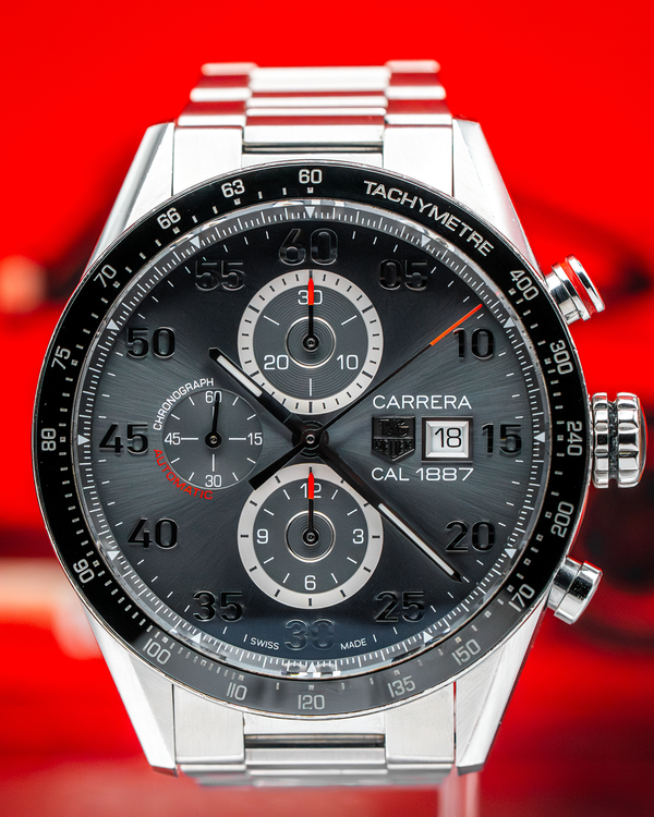 No Reserve - 2014 Tag Heuer Carrera Calibre 1887 43MM Grey Dial Steel Bracelet (CAR2A11.BA0799)