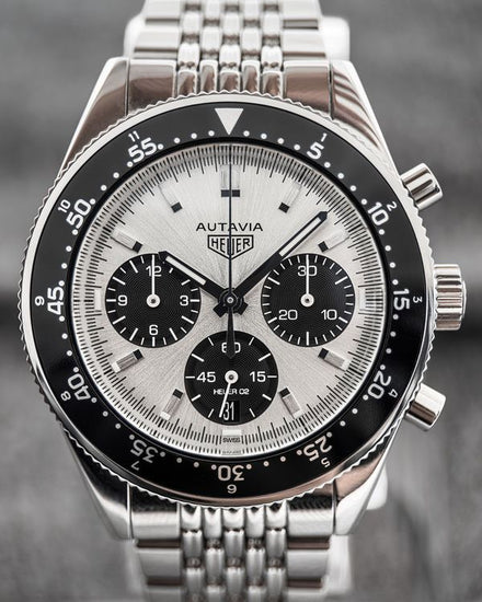 No Reserve - Tag Heuer Autavia "Jack Heuer 85th Birthday" L.E. 42MM Silver Dial Steel Bracelet (CBE2111.BA0687)