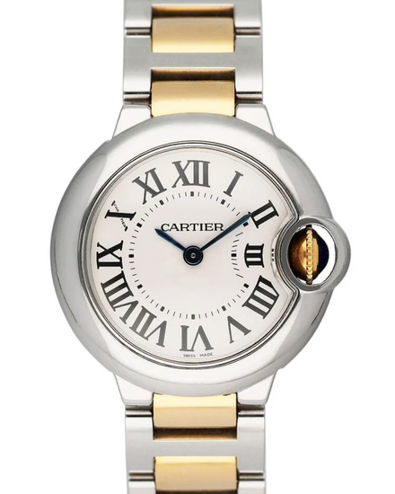 Cartier Ballon Bleu 28MM Quartz Silver Dial Two-Tone Bracelet (W69007Z3)